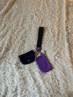 Lululemon Purple Wristlet Card Holder with Navy Coin Pouch